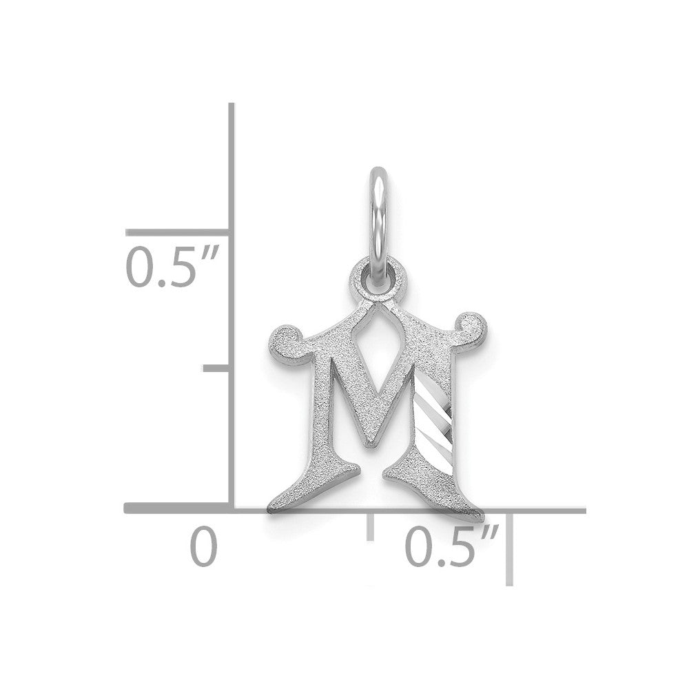 10K Weißgold 10kw Diamantiert Initiale M Charm