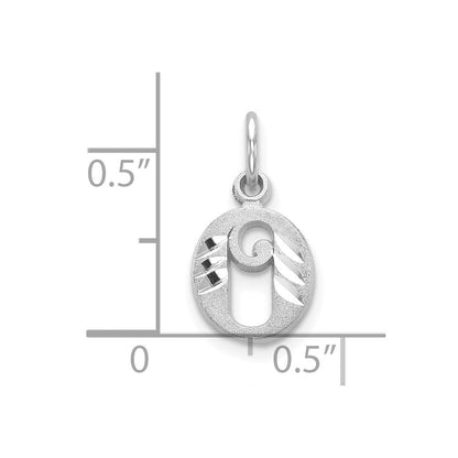 10K Weißgold 10kw Diamantiert Initiale O Charm
