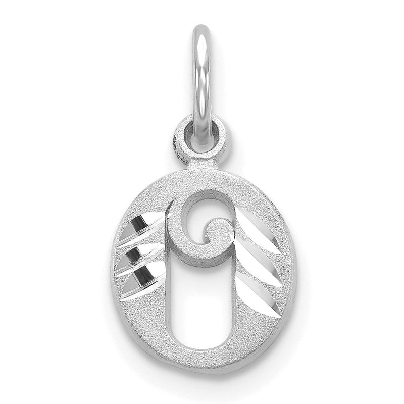 10K Weißgold 10kw Diamantiert Initiale O Charm