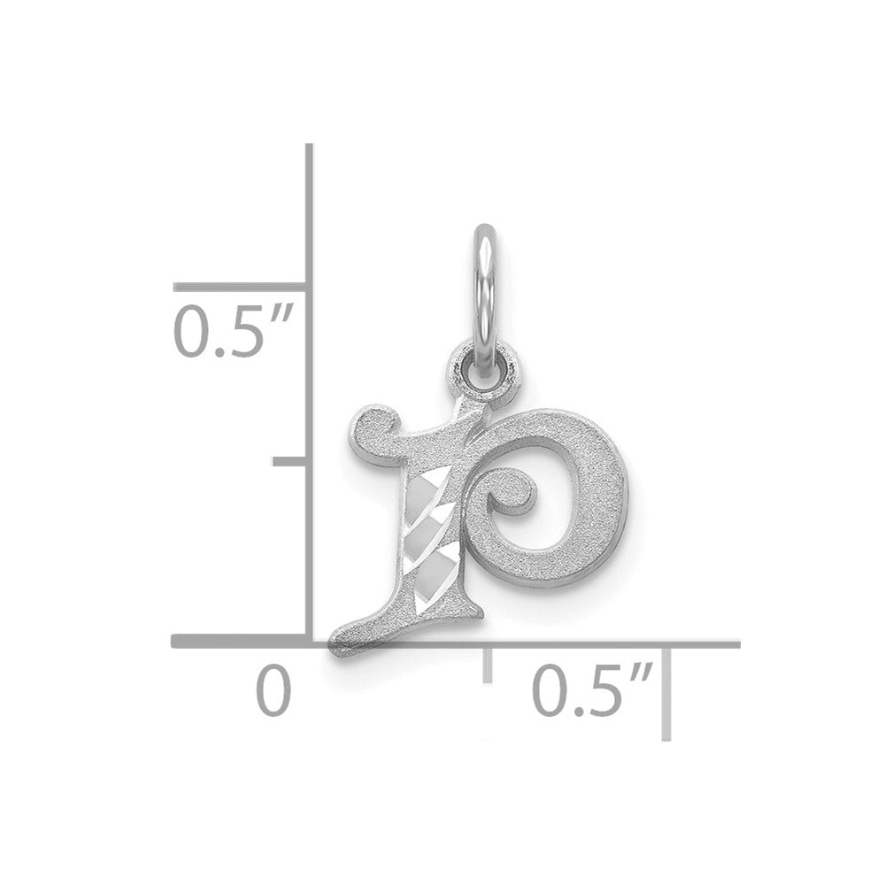 10K Weißgold 10kw Diamantiert Initiale P Charm