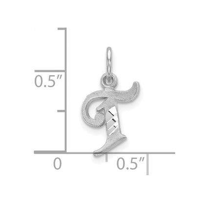 10K Weißgold 10kw Diamantiert Initiale T Charm