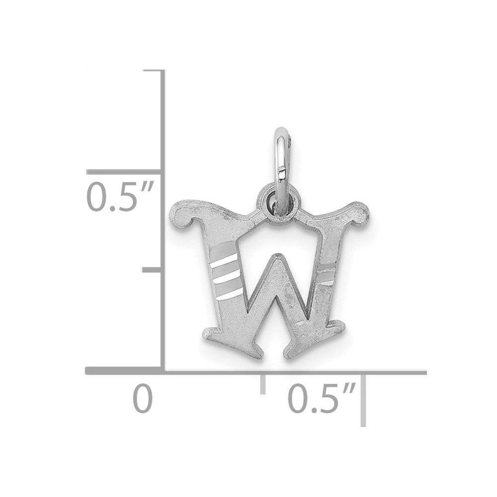 10K Weißgold 10kw Diamantiert Initiale W Charm