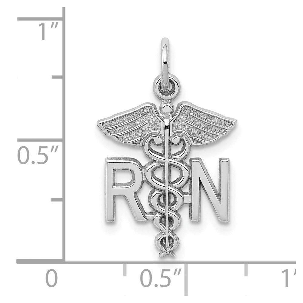 10K Weißgold Registered Krankenschwester Charm