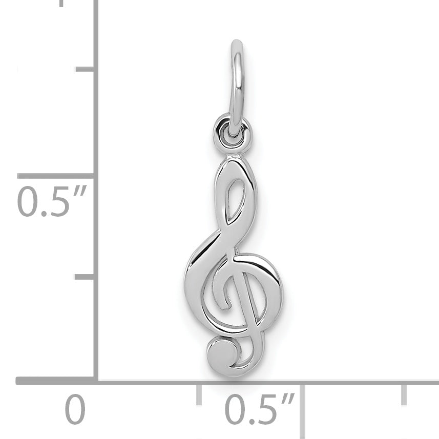 10K Weißgold Noten Schlüssel Charm
