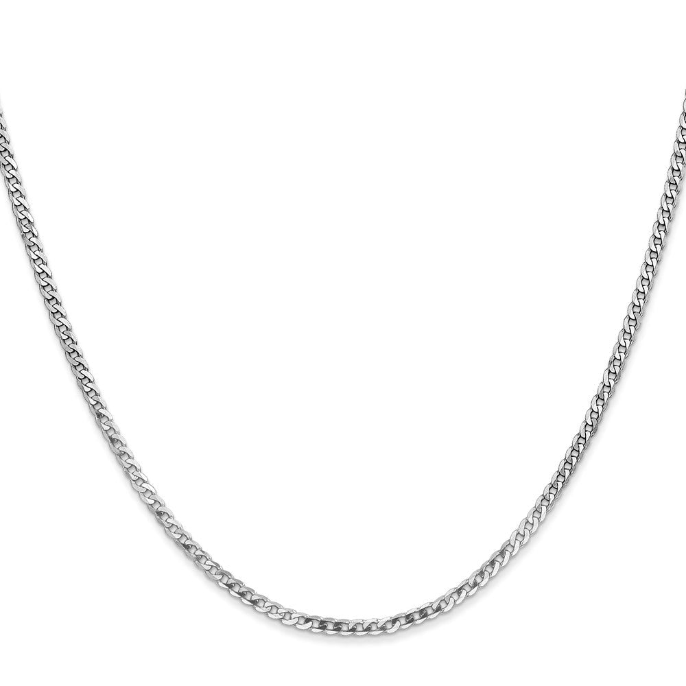 10K Weißgold Wg 2.2mm Flach Abgeschrägt Panzer Halskette