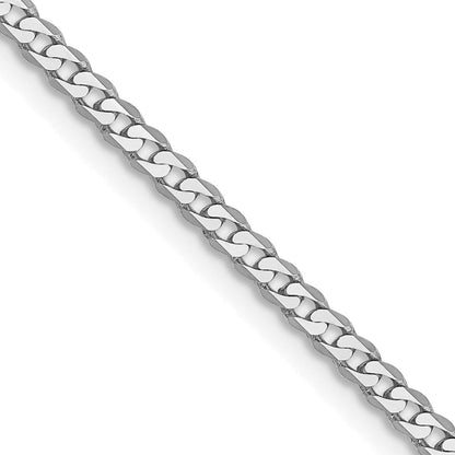 10K Weißgold Wg 2.2mm Flach Abgeschrägt Panzer Halskette