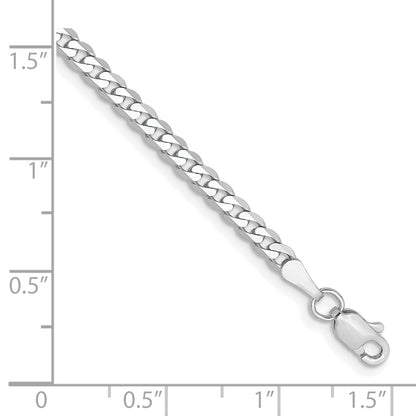 10K Weißgold Wg 2.9mm Flach Abgeschrägt Panzer Gliederarmband