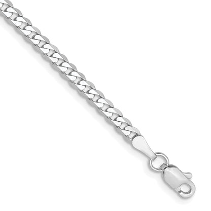 10K Weißgold Wg 2.9mm Flach Abgeschrägt Panzer Gliederarmband