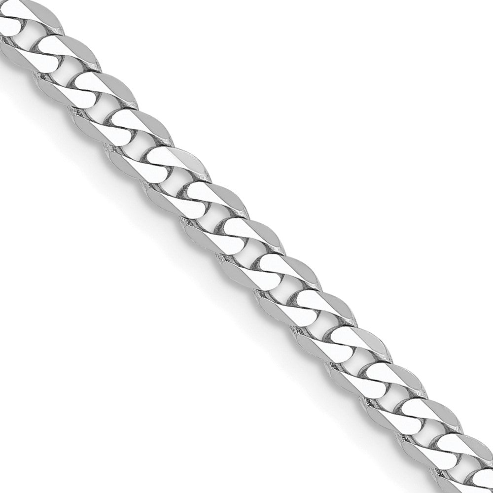 10K Weißgold Wg 2.9mm Flach Abgeschrägt Panzer Halskette