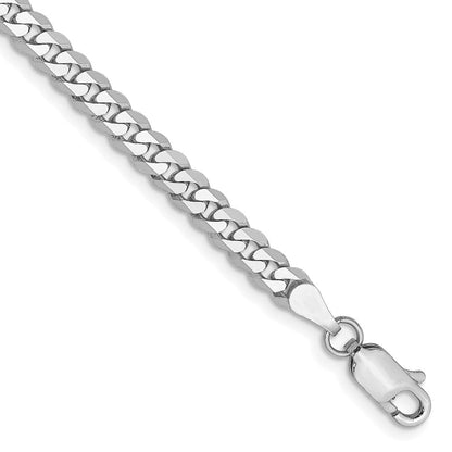 10K Weißgold Wg 3.9mm Flach Abgeschrägt Panzer Gliederarmband