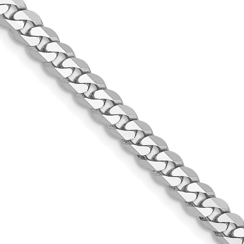 10K Weißgold Wg 3.9mm Flach Abgeschrägt Panzer Halskette