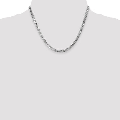 10K Weißgold Wg 4.75mm Flach Abgeschrägt Panzer Halskette