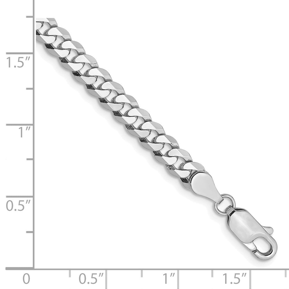 10K Weißgold Wg 4.75mm Flach Abgeschrägt Panzer Gliederarmband