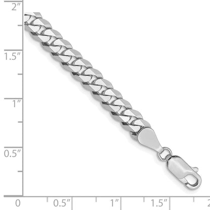 10K Weißgold Wg 5.75mm Flach Abgeschrägt Panzer Gliederarmband