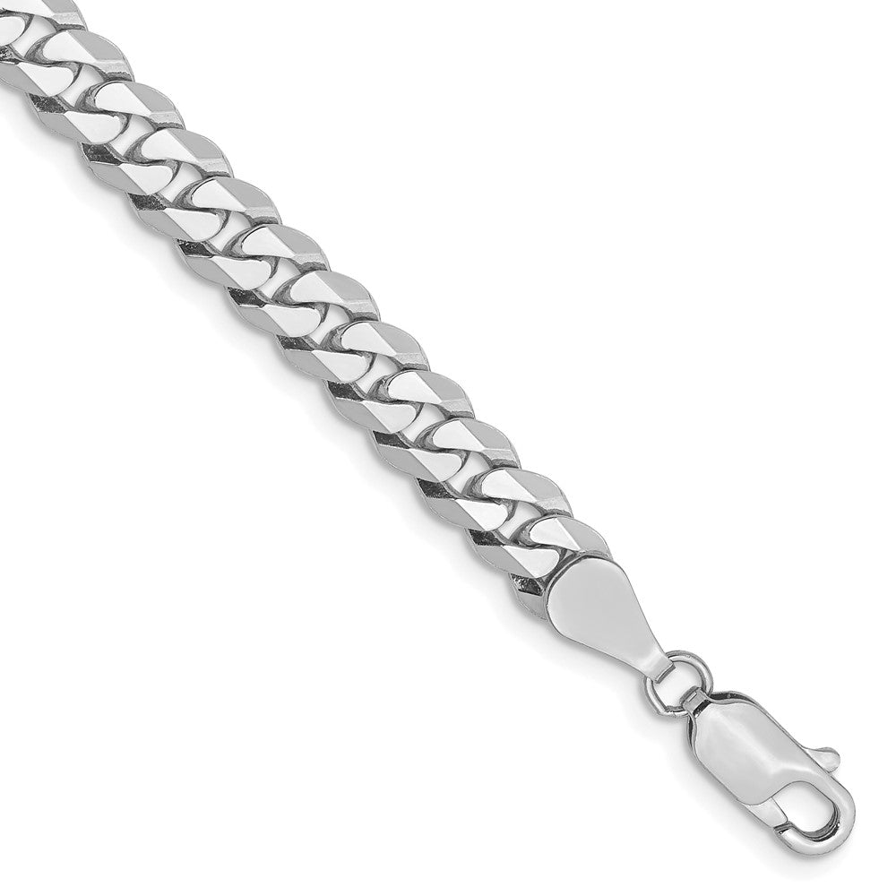 10K Weißgold Wg 5.75mm Flach Abgeschrägt Panzer Gliederarmband