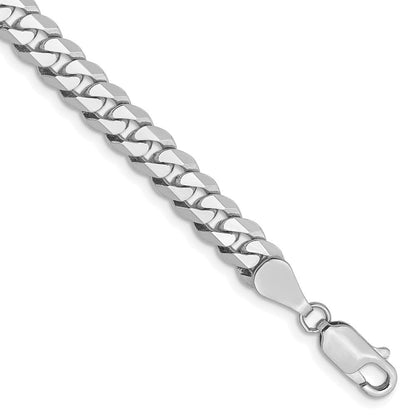 10K Weißgold Wg 5.75mm Flach Abgeschrägt Panzer Gliederarmband