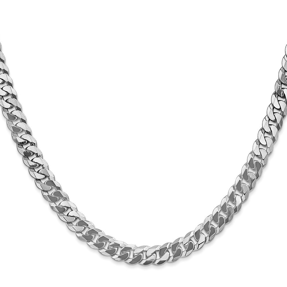 10K Weißgold Wg 6.25mm Flach Abgeschrägt Panzer Halskette