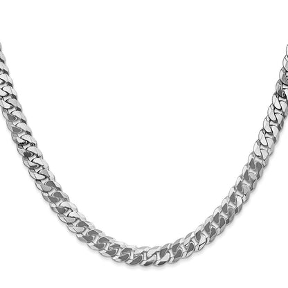 10K Weißgold Wg 6.25mm Flach Abgeschrägt Panzer Halskette