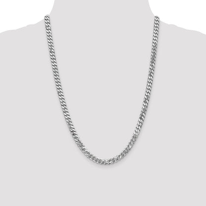 10K Weißgold Wg 6.25mm Flach Abgeschrägt Panzer Halskette