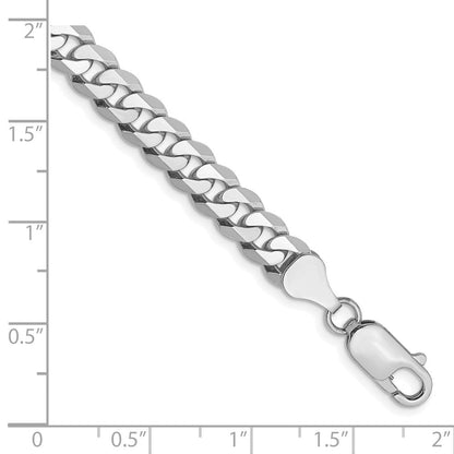 10K Weißgold Wg 6.25mm Flach Abgeschrägt Panzer Gliederarmband