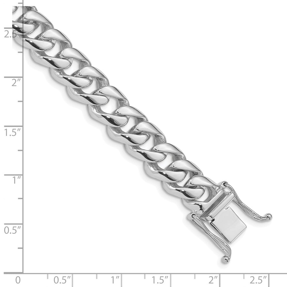 10K Weißgold 9.6mm Hand-polished Abgerundet Panzer Glieder Gliederarmband