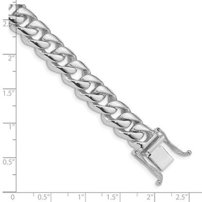 10K Weißgold 9.6mm Hand-polished Abgerundet Panzer Glieder Gliederarmband