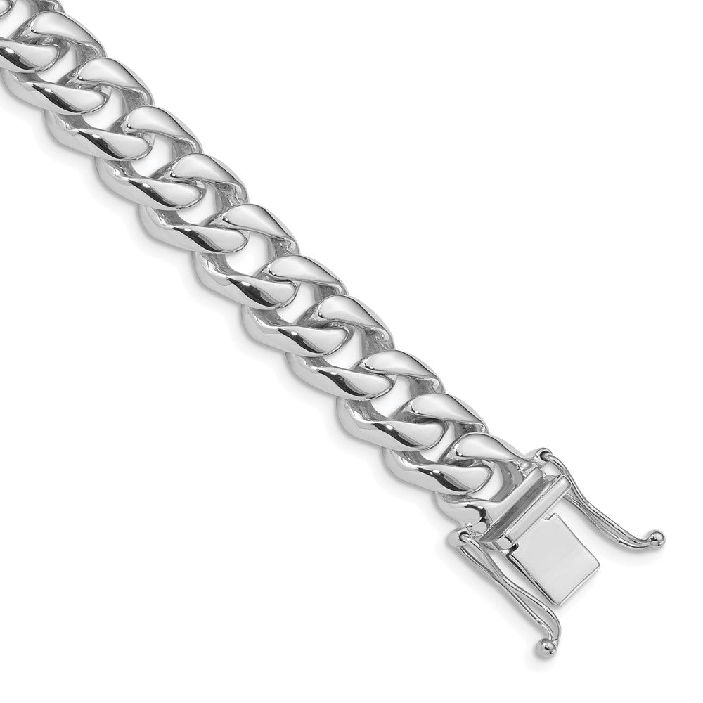 10K Weißgold 9.6mm Hand-polished Abgerundet Panzer Glieder Gliederarmband