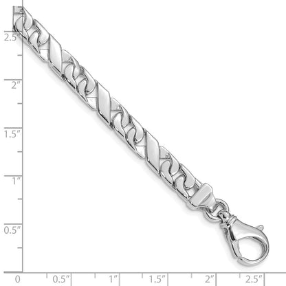 10K Weißgold 6.7mm Hand-polished Fantasieglieder Gliederarmband