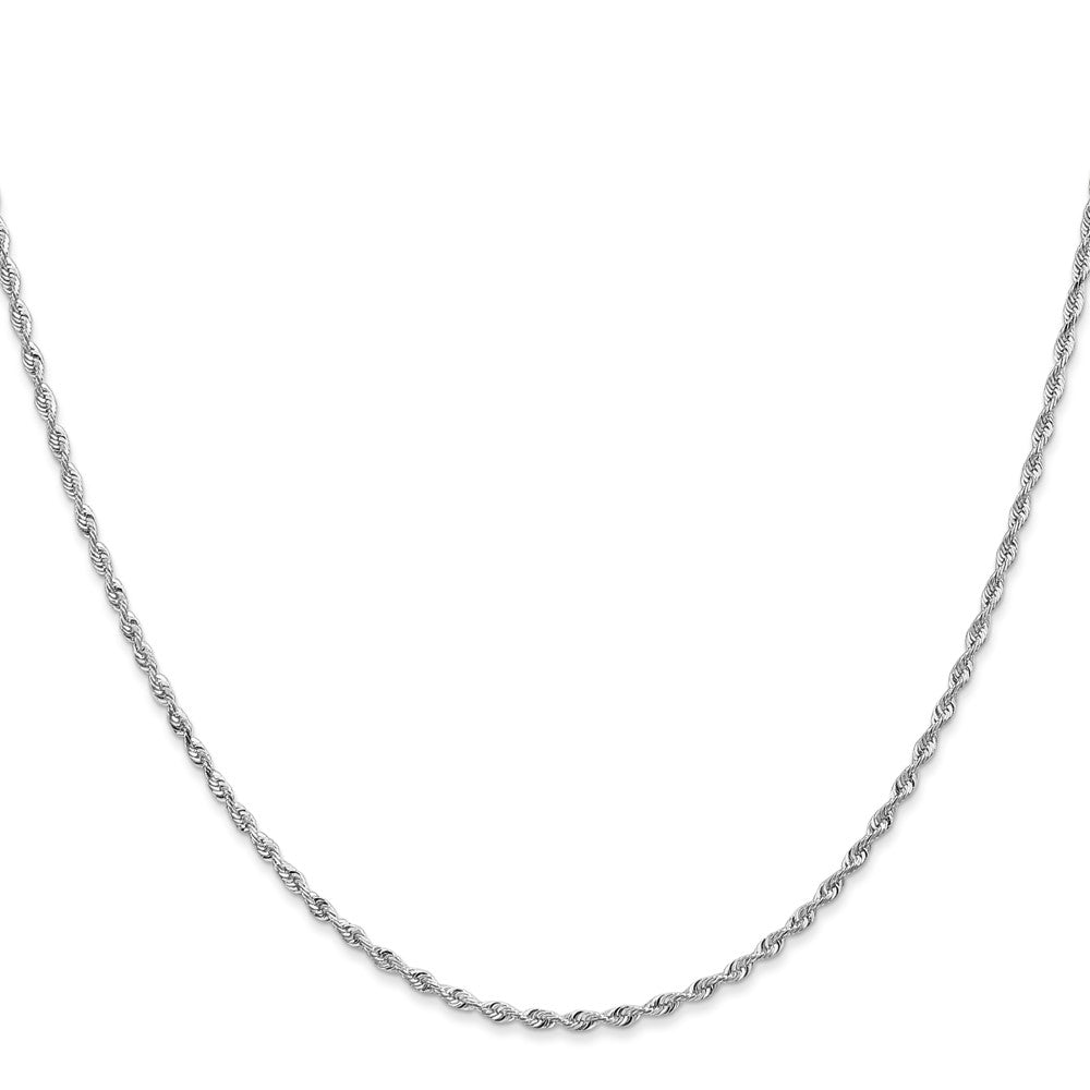 10K Weißgold 1.85mm Diamantiert Vierfach Kordel Halskette