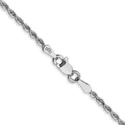 10K Weißgold 1.85mm Diamantiert Vierfach Kordel Halskette
