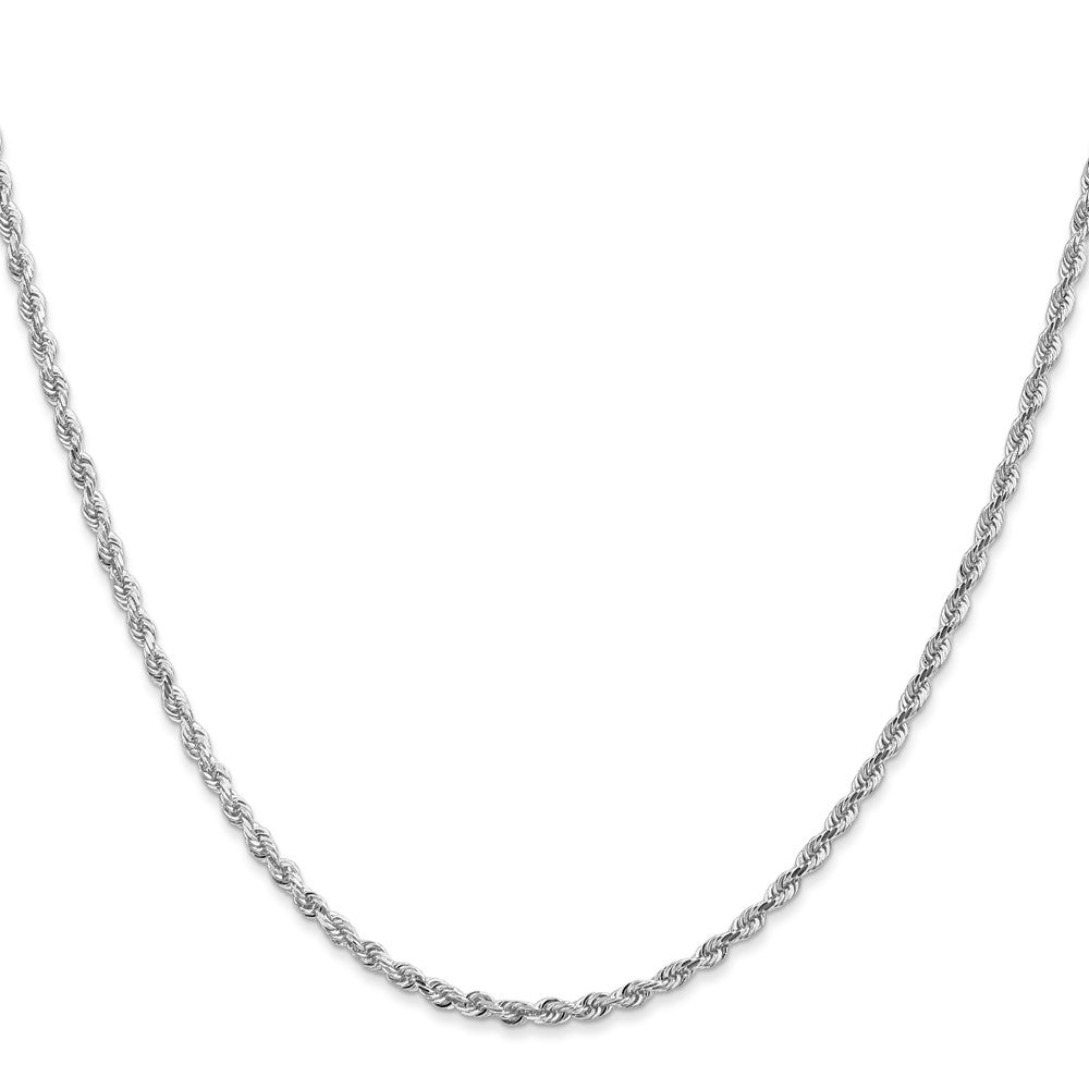 10K Weißgold 2.25mm Diamantiert Vierfach Kordel Halskette