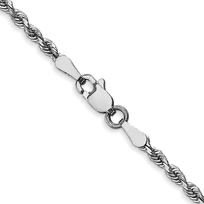 10K Weißgold 2.25mm Diamantiert Vierfach Kordel Halskette