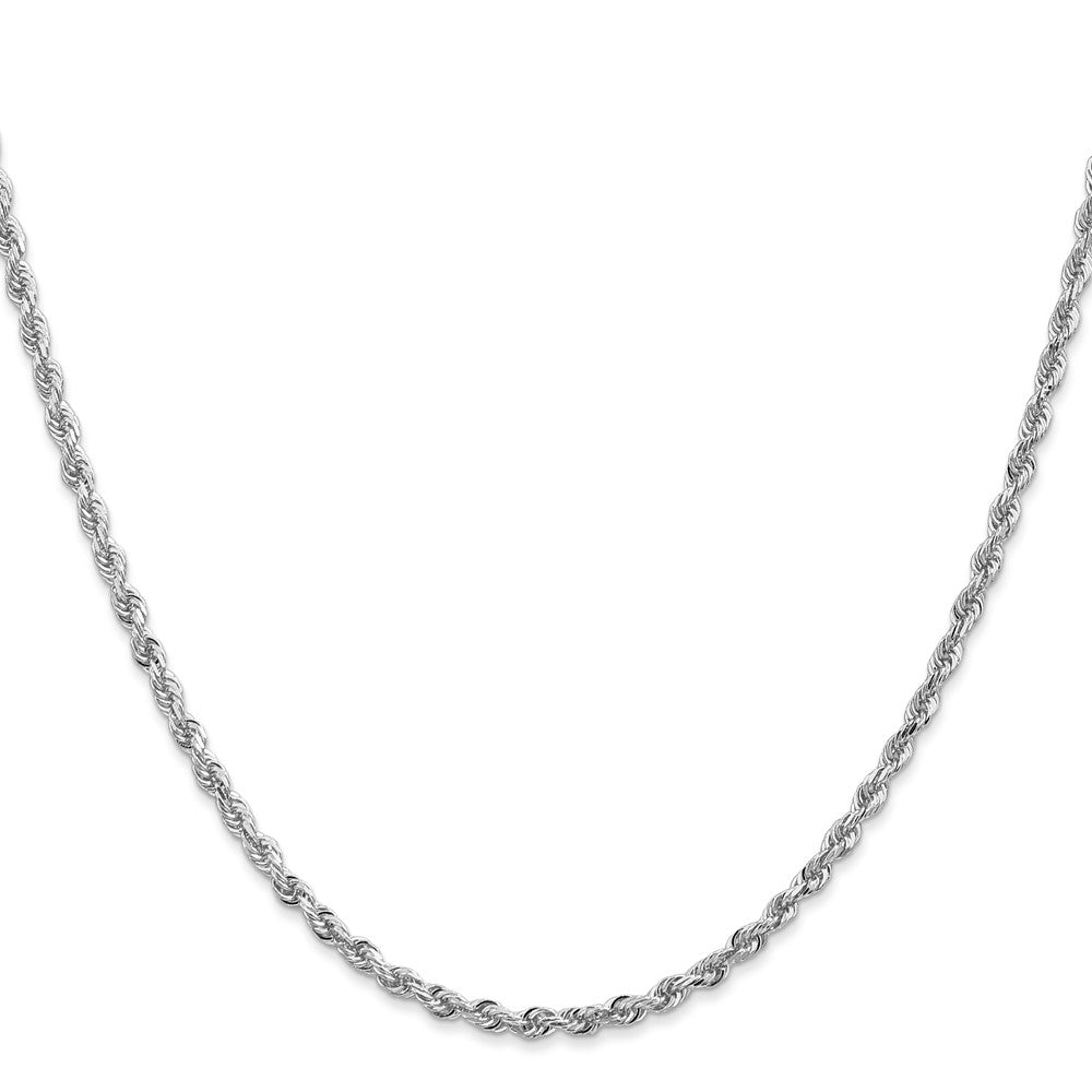 10K Weißgold 2.75mm Diamantiert Vierfach Kordel Halskette