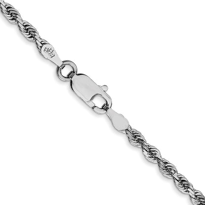 10K Weißgold 2.75mm Diamantiert Vierfach Kordel Halskette