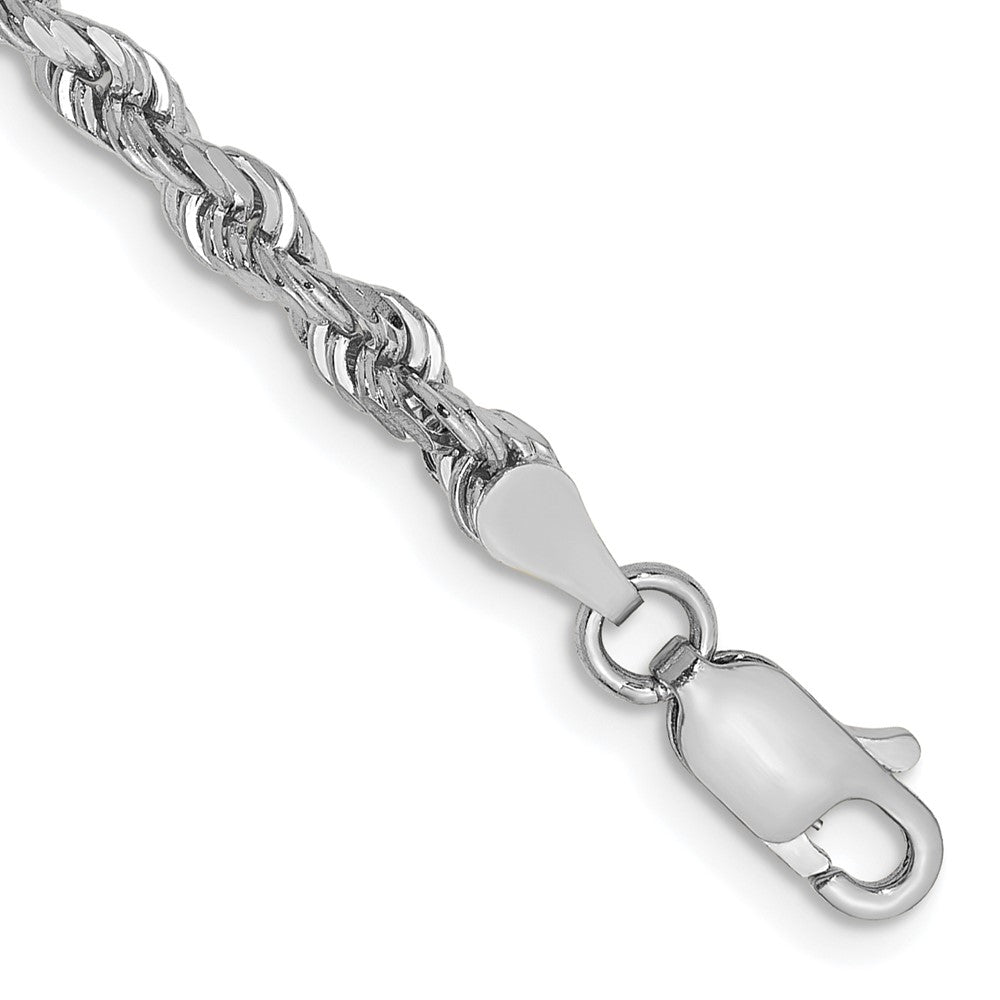 10K Weißgold 3.35mm Diamantiert Vierfach Kordel Gliederarmband