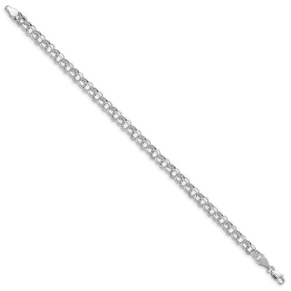 10K Weißgold Leicht 5mm Doppelt Glieder Charm Armband