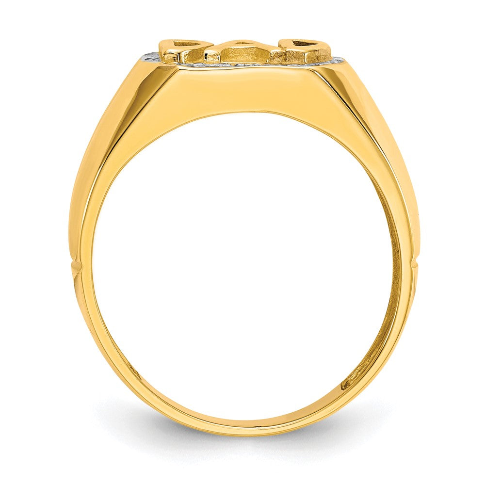 Herren-Ring "DAD" mit natürlichen Diamanten aus massivem 10K Gelbgold – perfektes Geschenk zum Vatertag