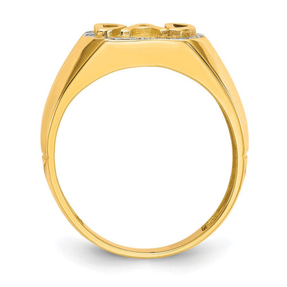 Herren-Ring "DAD" mit natürlichen Diamanten aus massivem 10K Gelbgold – perfektes Geschenk zum Vatertag