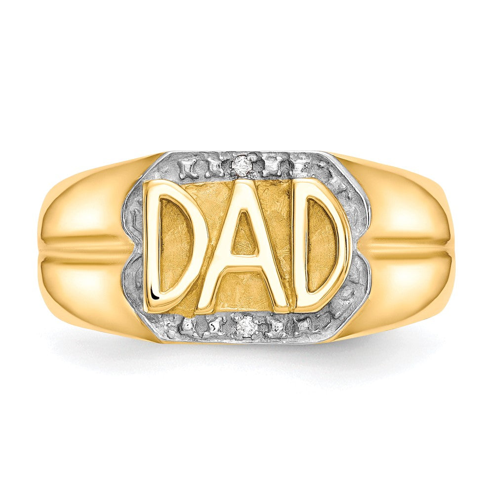 Herren-Ring "DAD" mit natürlichen Diamanten aus massivem 10K Gelbgold – perfektes Geschenk zum Vatertag