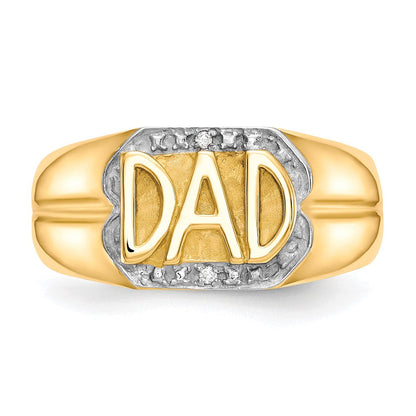 Herren-Ring "DAD" mit natürlichen Diamanten aus massivem 10K Gelbgold – perfektes Geschenk zum Vatertag