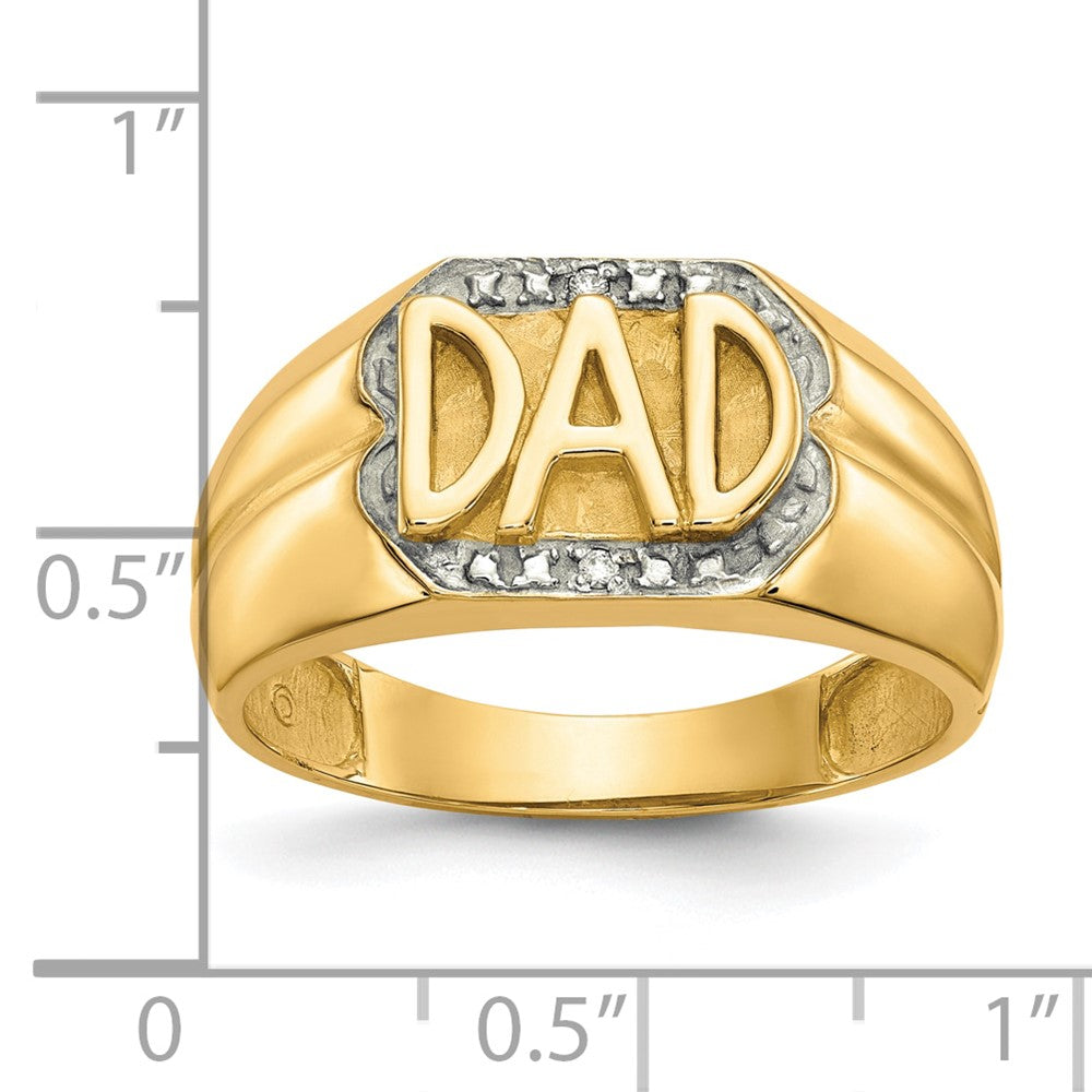 Herren-Ring "DAD" mit natürlichen Diamanten aus massivem 10K Gelbgold – perfektes Geschenk zum Vatertag