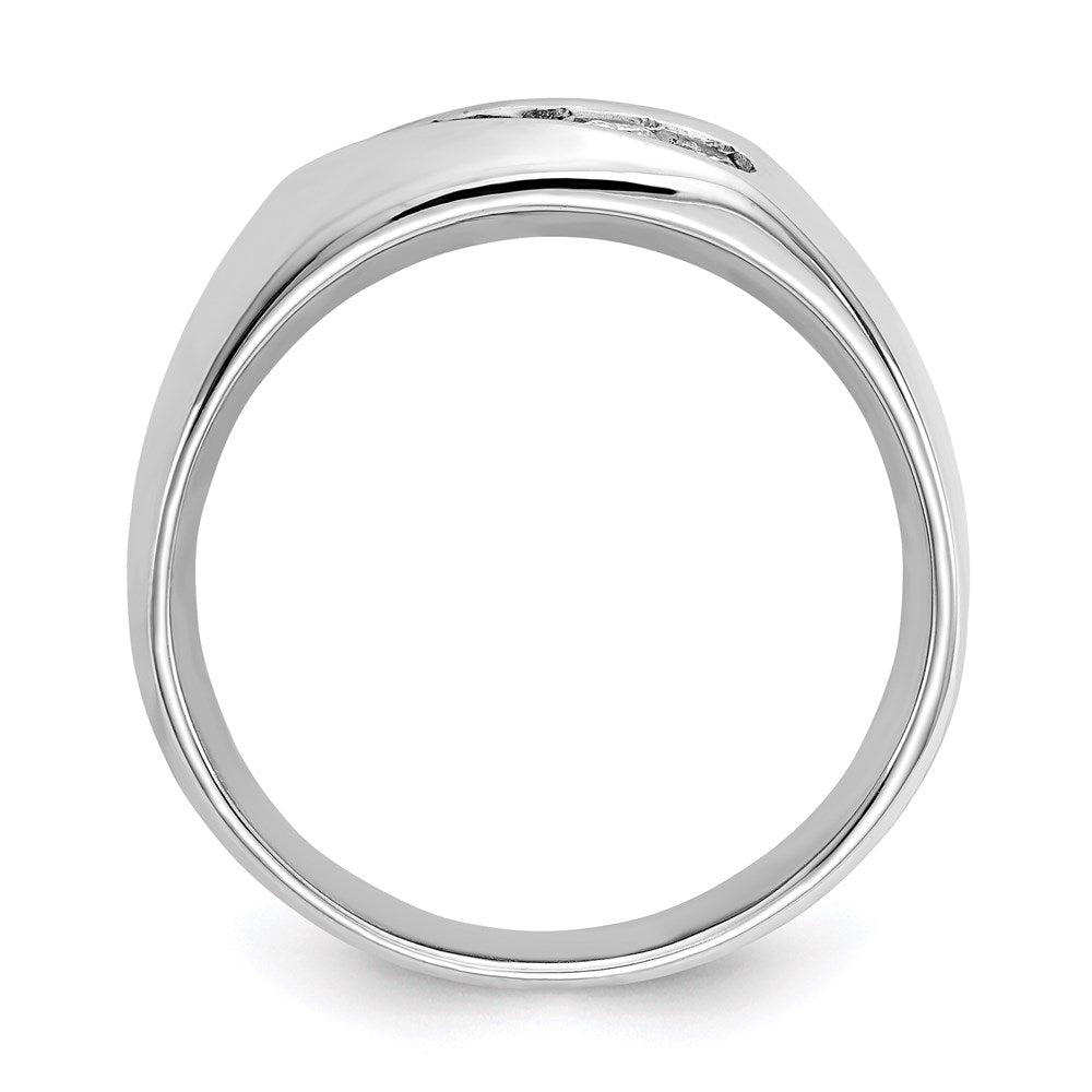 Herren-Ring mit 0,3 ct. natürlichen Diamanten in 10K Weißgold, Herrenschmuck