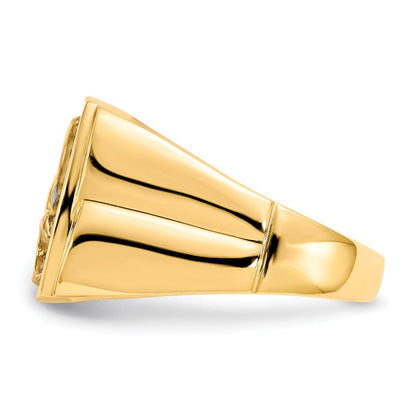 10K Gelbgold & Rhodium 0,10 ct. Echter Diamant Herren Adler-Ring
