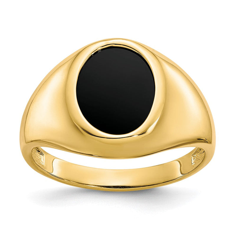 10K Gelbgold Herrenring mit Onyx