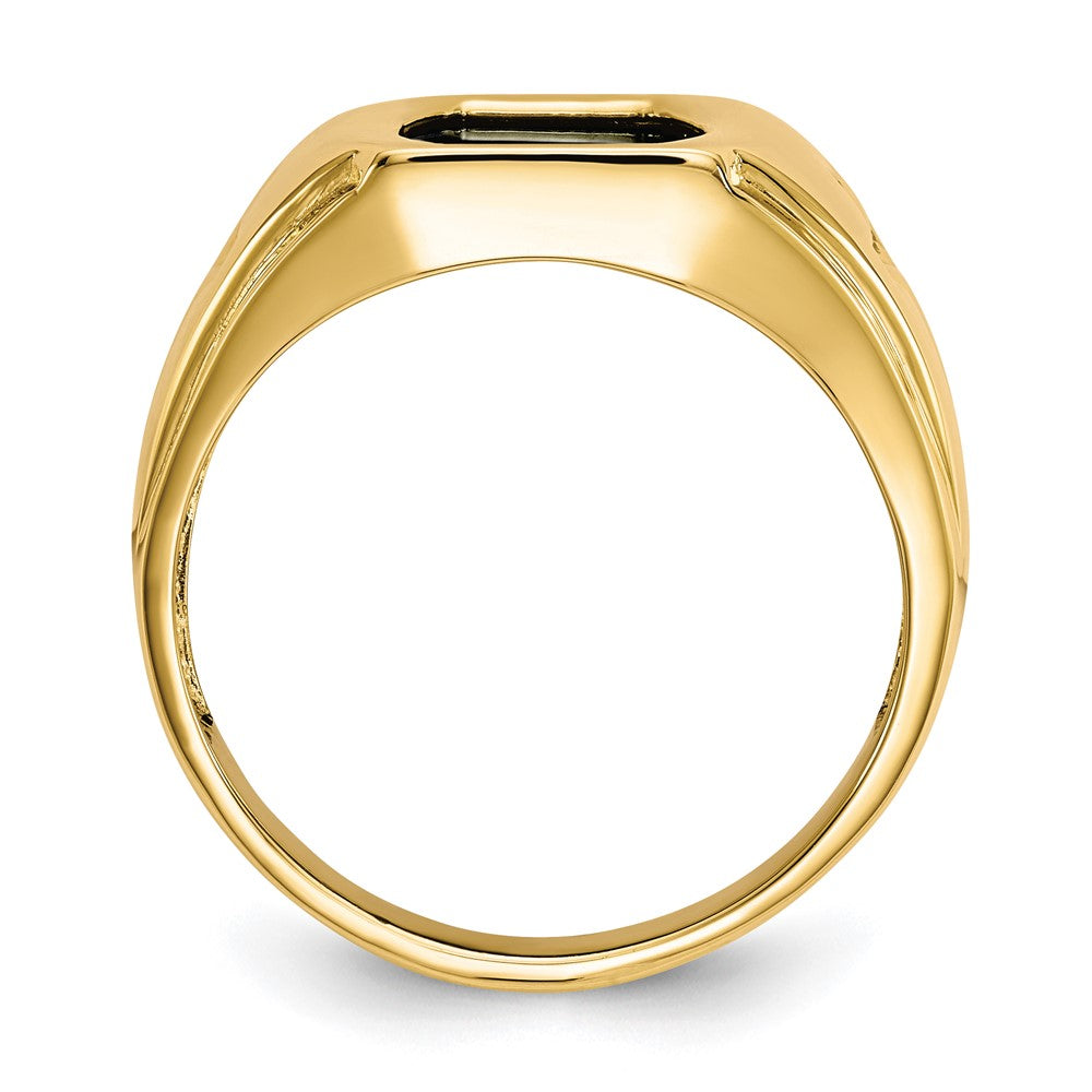 10K Gelbgold Herren-Kreuzring mit Onyx & 0,01 ct. echten Diamanten