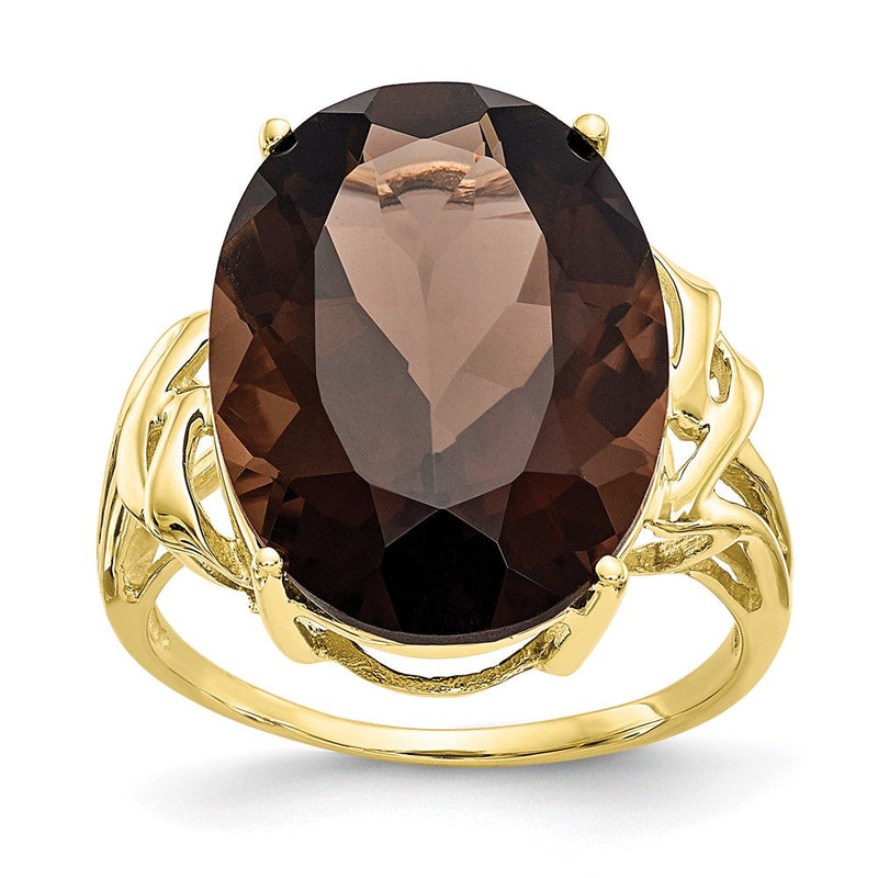 10K Gelbgold Ring mit Rauchquarz