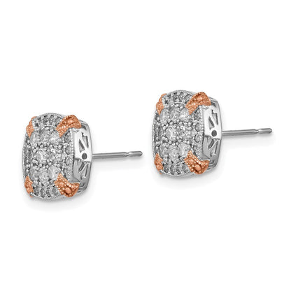 0,5 ct. Natürliche Diamant-Ohrstecker rund aus 10K Gold in Two-Tone, feiner Schmuck