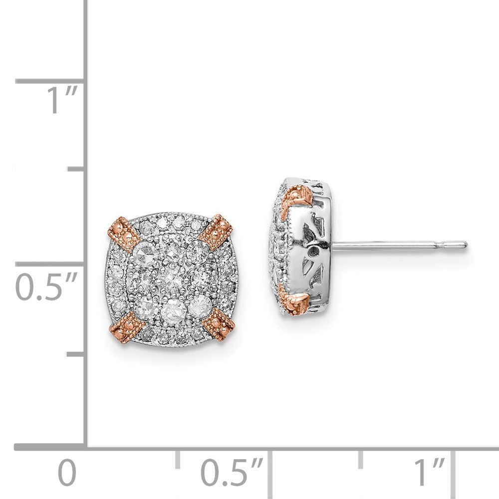 0,5 ct. Natürliche Diamant-Ohrstecker rund aus 10K Gold in Two-Tone, feiner Schmuck