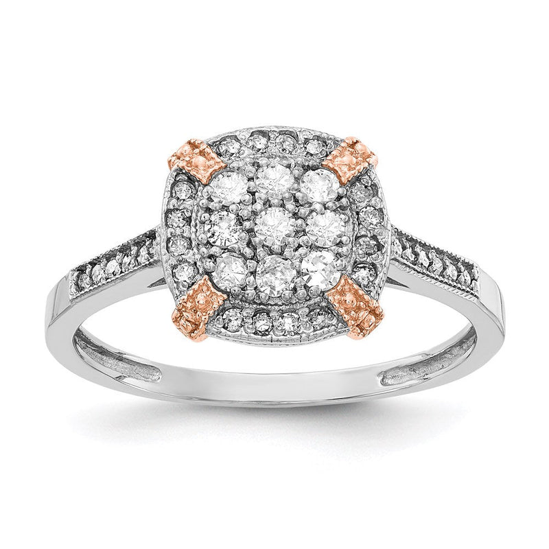 Verlobungsring mit 0,33 ct. natürlichen Diamanten in 14K Weiß- und Roségold
