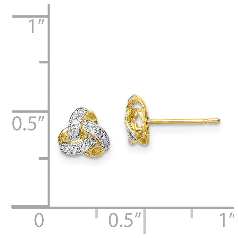 10K Gelbgold Tiara Collection polierte Diamant-Ohrstecker